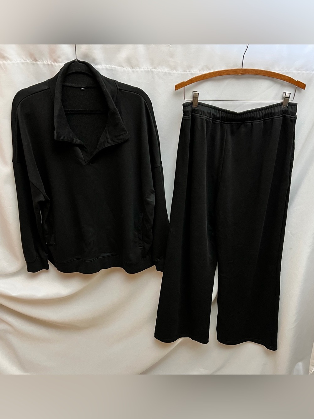 Source Unknown Black Wide Leg Pants Set